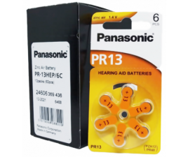Pilha para Aparelho auditivo Panasonic 13 - Caixa com 10 cartelas - 60 Unidades