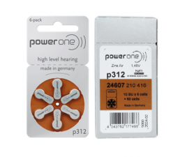Pilha para Aparelho auditivo Power One 312 - Caixa com 10 cartelas - 60 Unidades