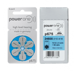 Pilha para Aparelho auditivo Power One 675