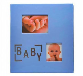 Álbum de Bebê Tipo Fichário  para 100 Fotos 15x21 -  AZUL - 1220
