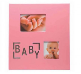 Álbum de Bebê Tipo Fichário para 100 Fotos 15x21 - ROSA - 1220
