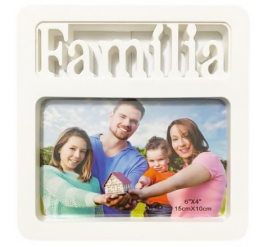 Porta Retrato PVC 10x15 Horizontal - Família Branco