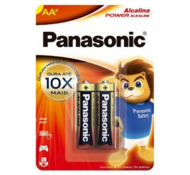 Pilha Panasonic AA Alcalina Pequena - Cartela com 2 